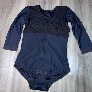 Contour Garment Full Torso Suit Size L Corset Sleeves Black Post Surgery‎ EUC